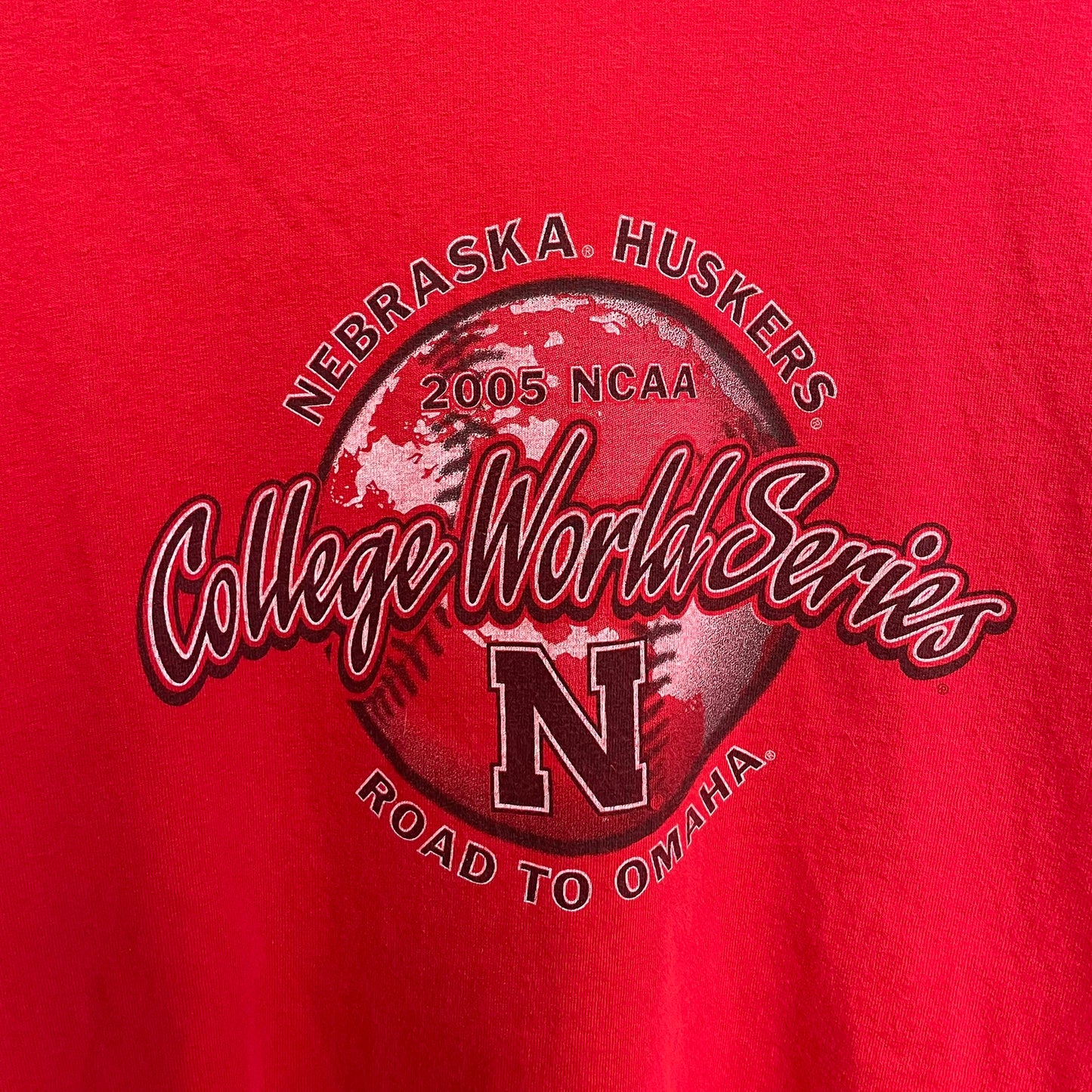 Vintage Nebraska Huskers Baseball 2005 College World Series Shirt XL