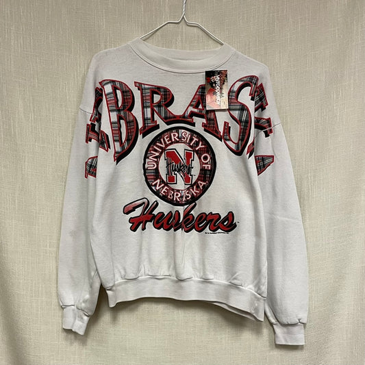 Vintage Nebraska Huskers Spellout Crewneck L