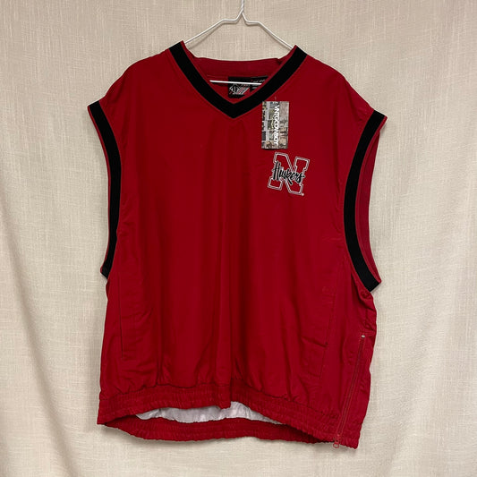 Vintage Nebraska Huskers Windbreaker Vest XL