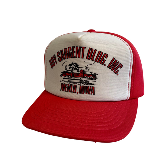 Vintage Roy Sargent Building Menlo Iowa Snapback Hat