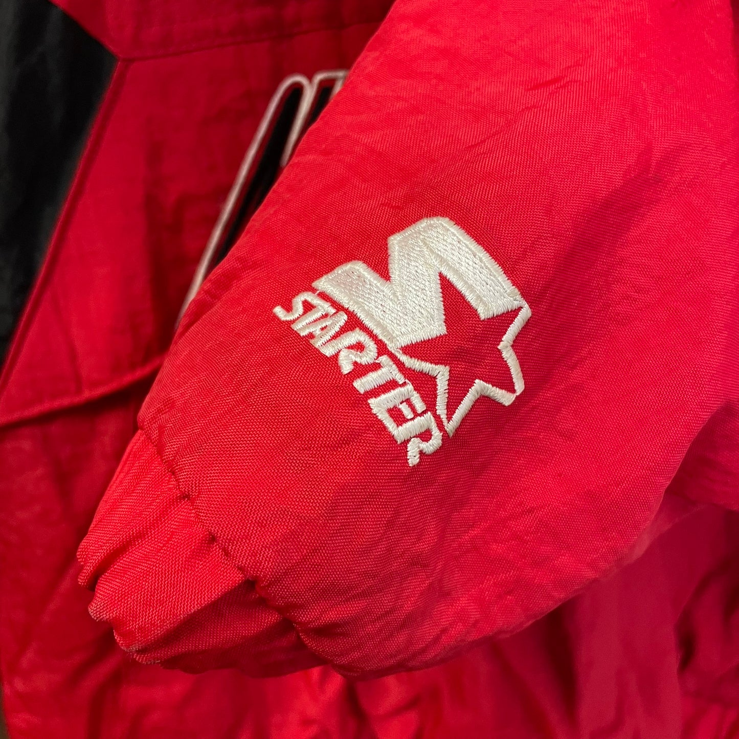 Vintage Nebraska Huskers STARTER Quarter Zip Puffer M