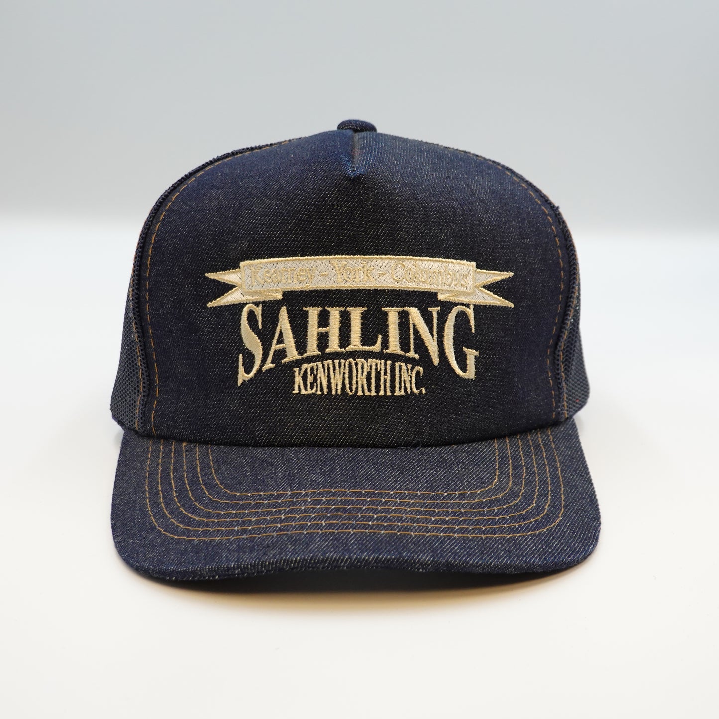 Vintage Sahling Kenworth Denim Snapback Trucker Hat