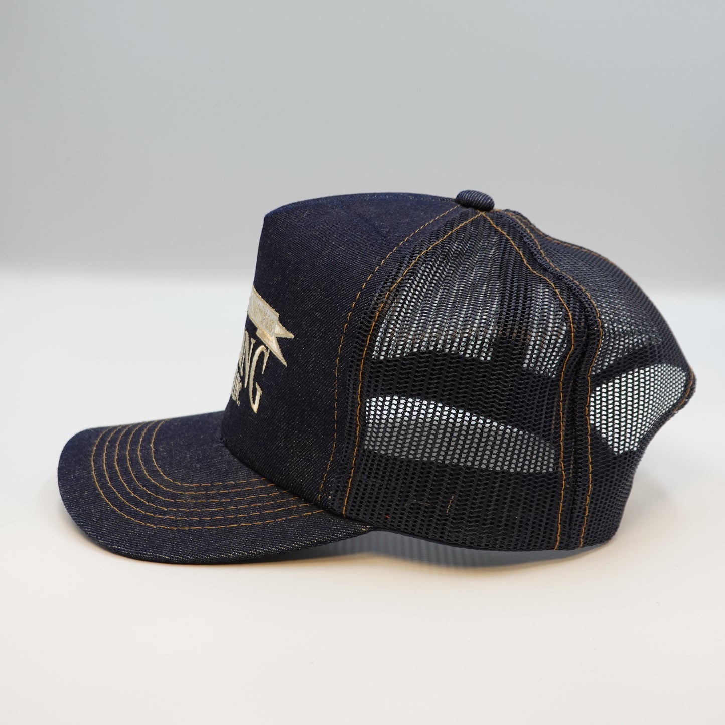 Vintage Sahling Kenworth Denim Snapback Trucker Hat