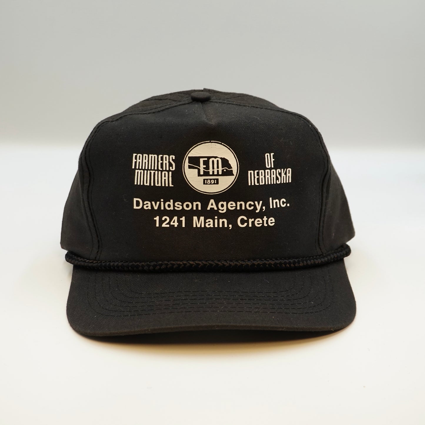 Vintage Farmers Mutual of Nebraska Davidson Agency Crete Nebraska Snapback Hat (Copy)