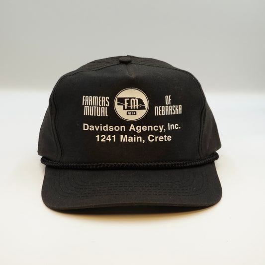 Vintage Farmers Mutual of Nebraska Davidson Agency Crete Nebraska Snapback Hat (Copy)