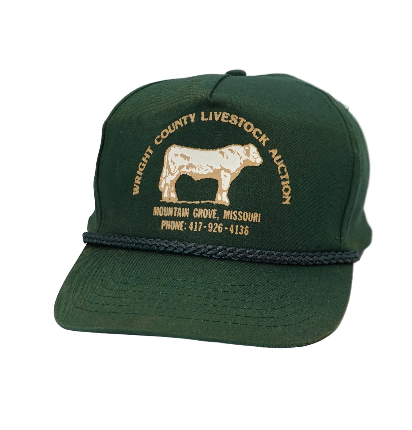 Vintage Wright County Livestock Auction Mountain Grove Missouri Snapback Hat