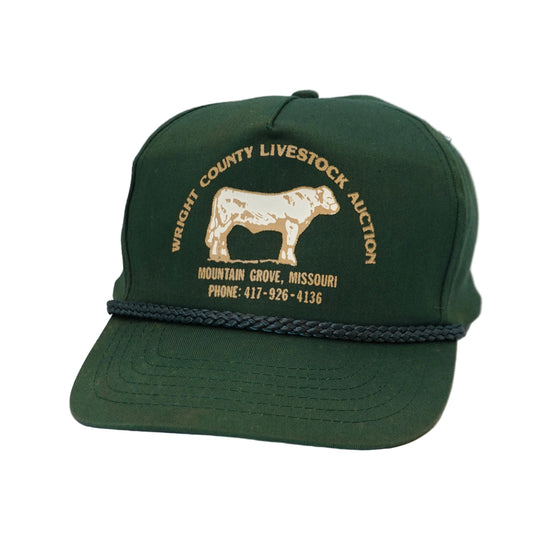 Vintage Wright County Livestock Auction Mountain Grove Missouri Snapback Hat