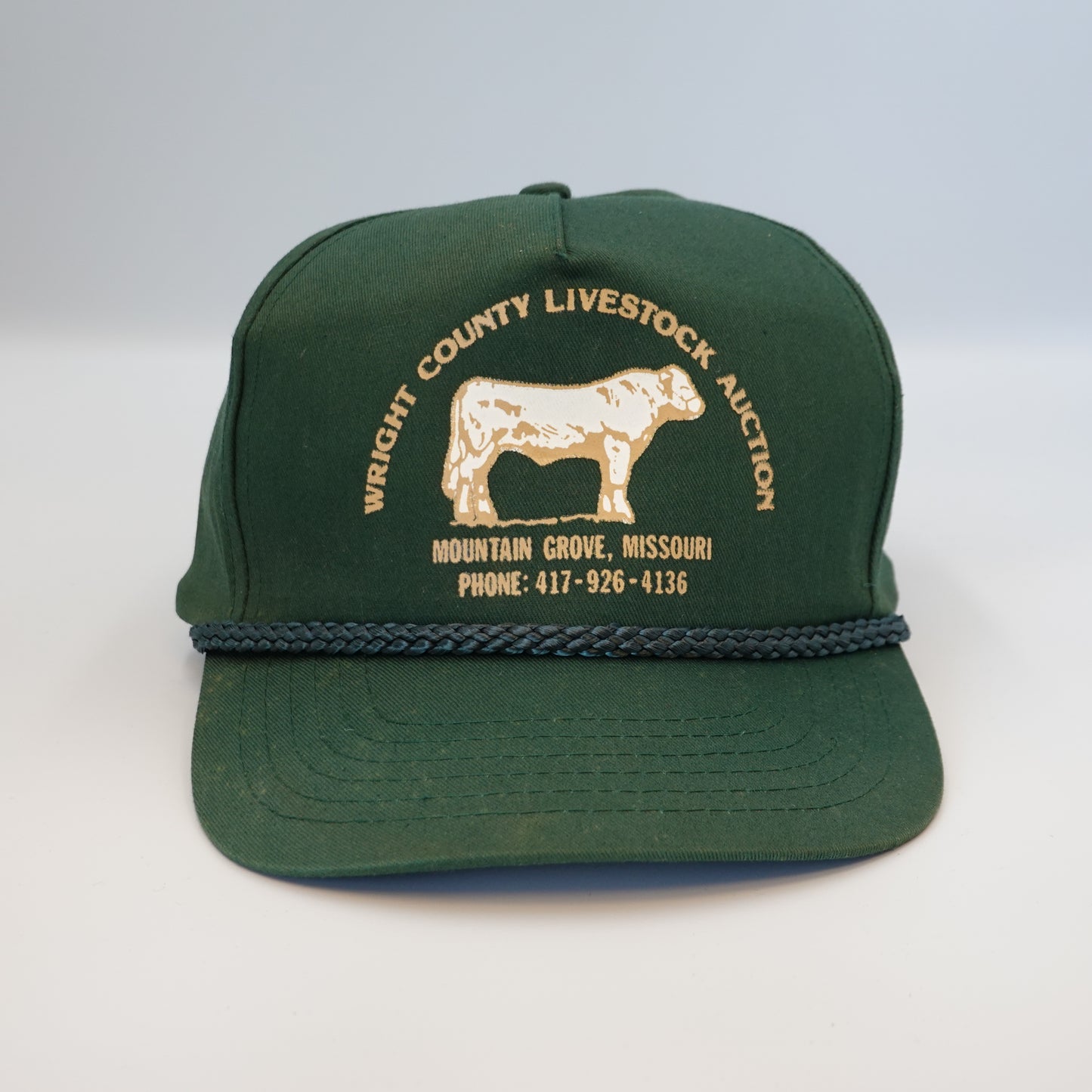 Vintage Wright County Livestock Auction Mountain Grove Missouri Snapback Hat