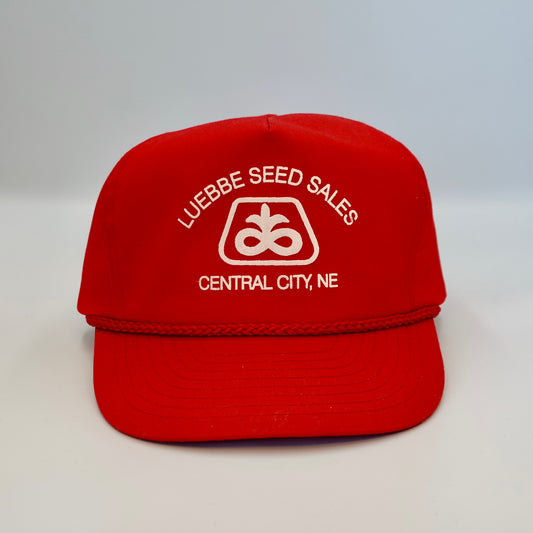 Vintage Pioneer Luebbe Seed Sales Central City Nebraska Strapback Hat