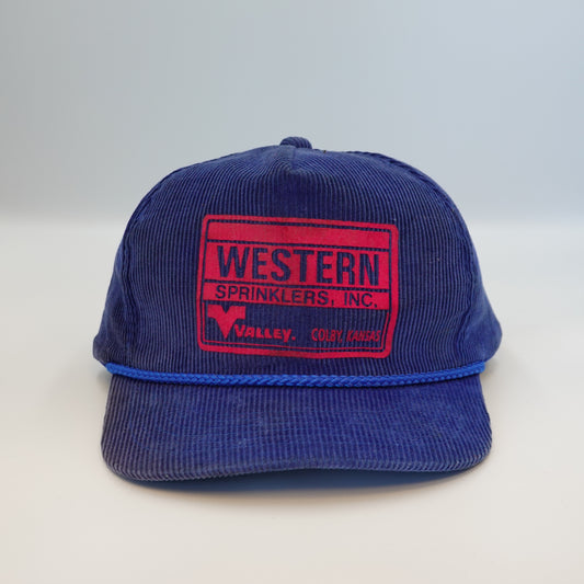 Vintage Western Sprinkler Valley Colby Kansas Corduroy Snapback Hat