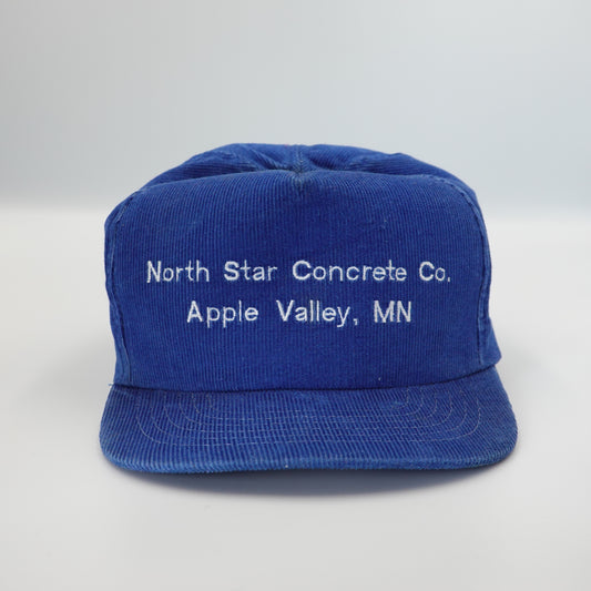 Vintage North Star Concrete Co Apple Valley Minnesota Corduroy Snapback Hat