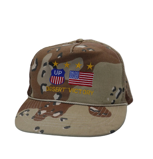 Vintage Desert Storm Victory Camo Snapback Trucker Hat