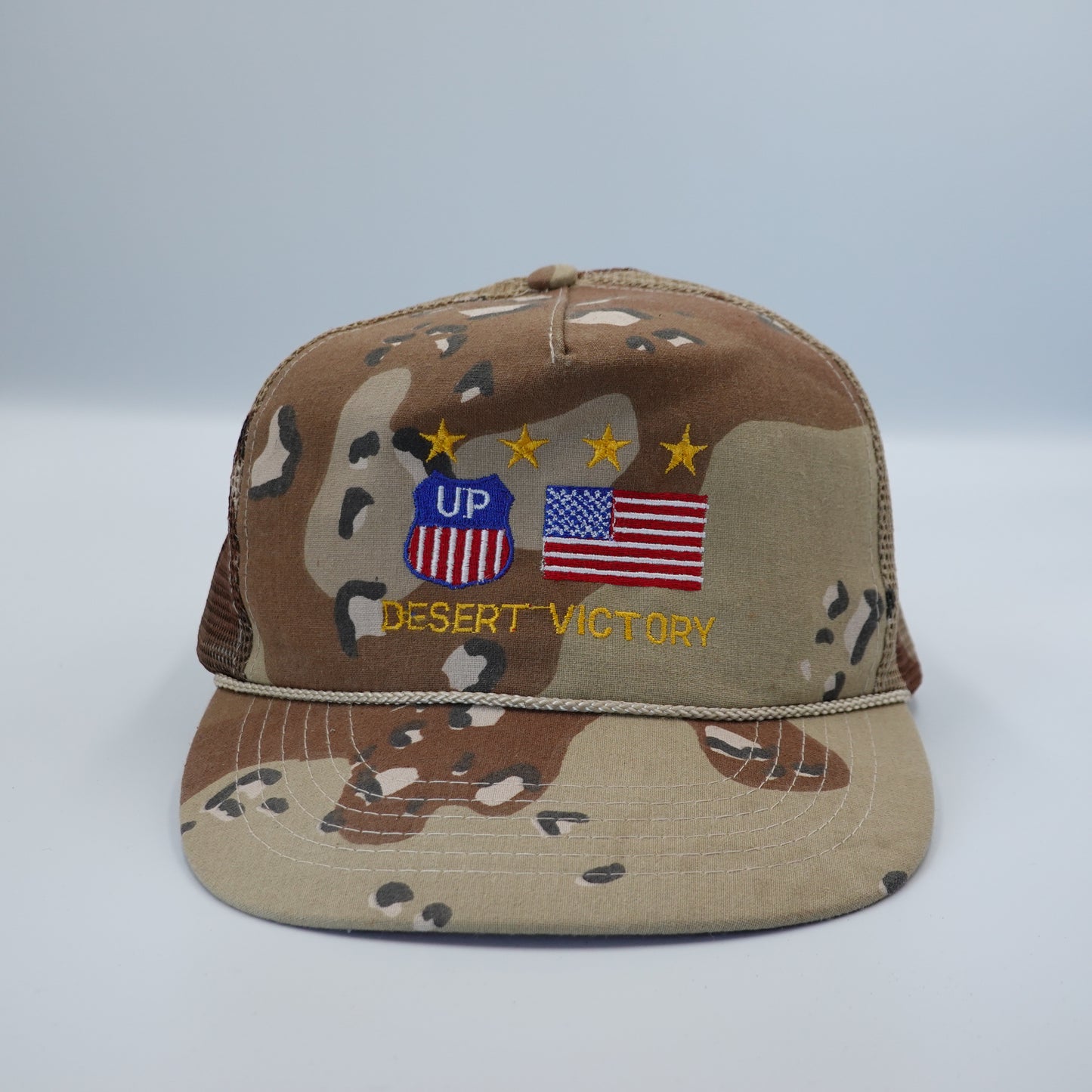 Vintage Desert Storm Victory Camo Snapback Trucker Hat