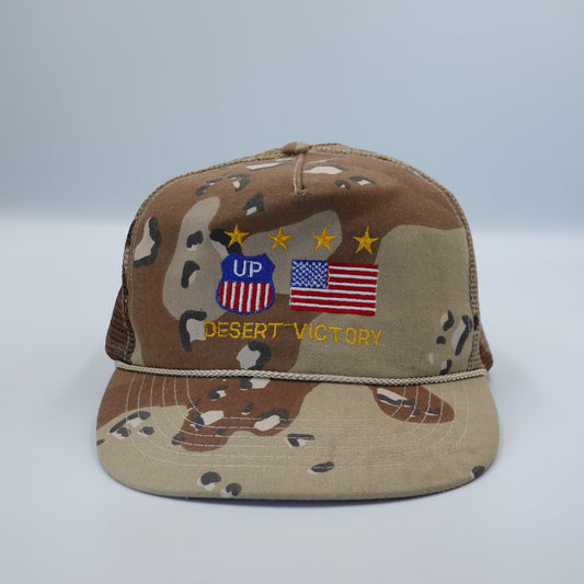 Vintage Desert Storm Victory Camo Snapback Trucker Hat