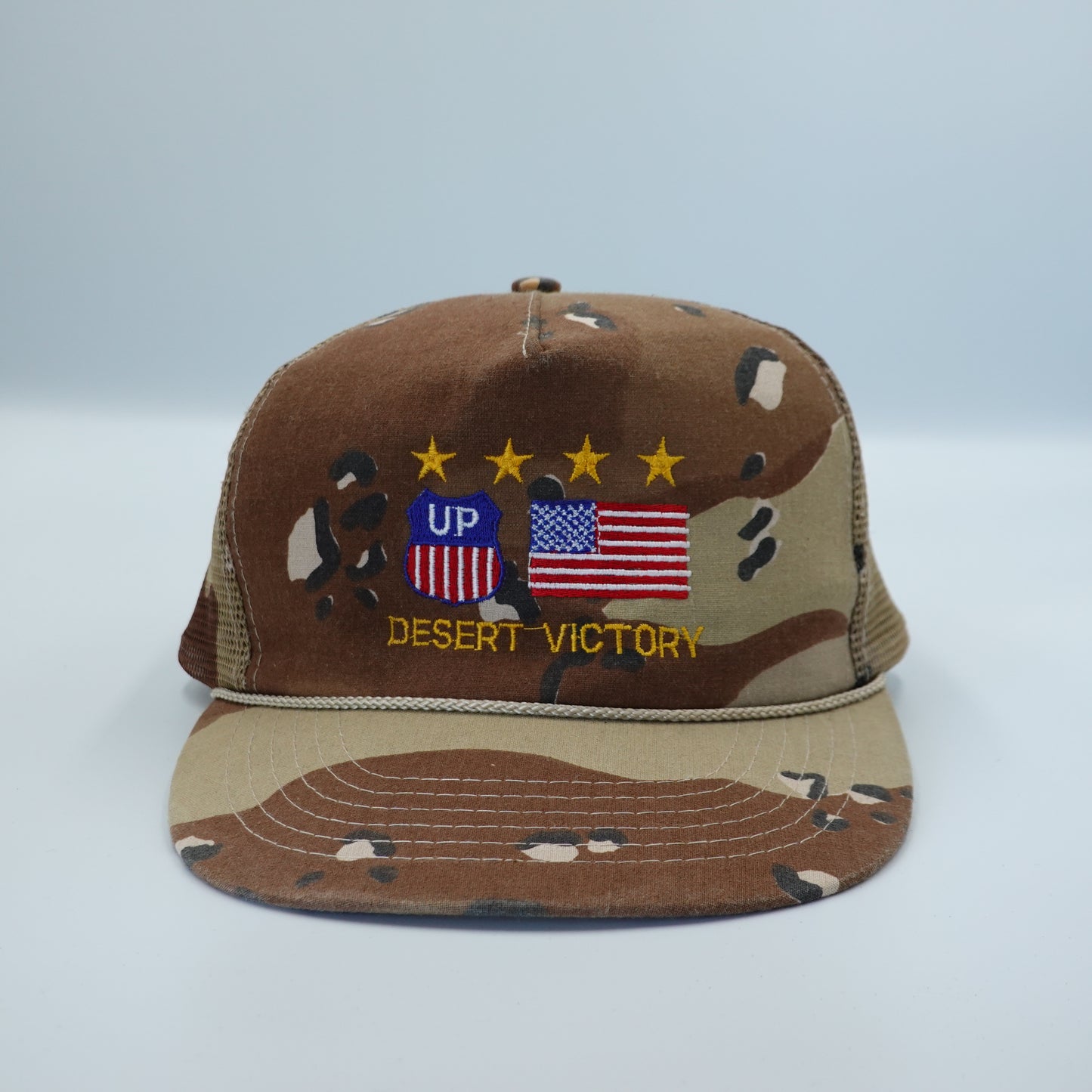 Vintage Desert Storm Victory Camo Snapback Trucker Hat