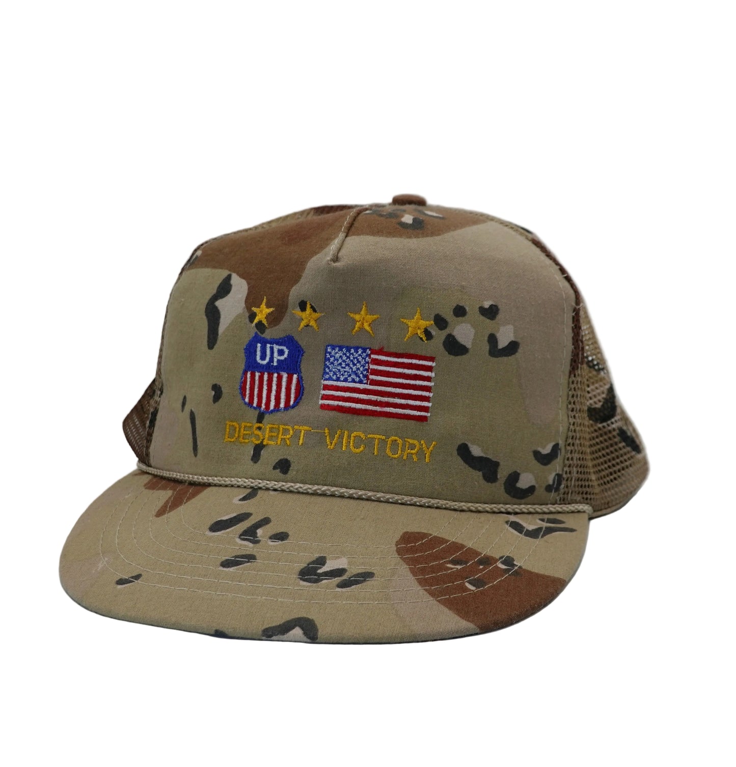 Vintage Desert Storm Victory Camo Snapback Trucker Hat