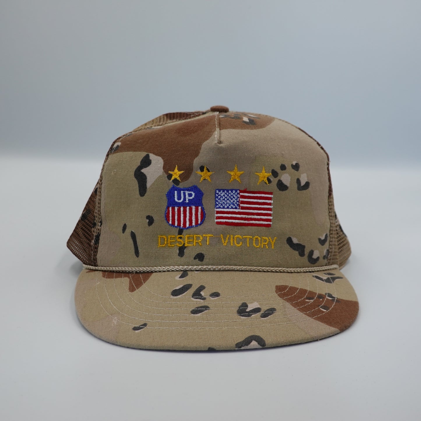 Vintage Desert Storm Victory Camo Snapback Trucker Hat