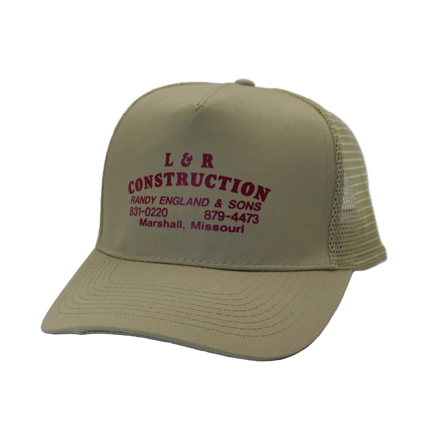 Vintage L & R Construction Marshall Missouri Snapback Trucker Hat