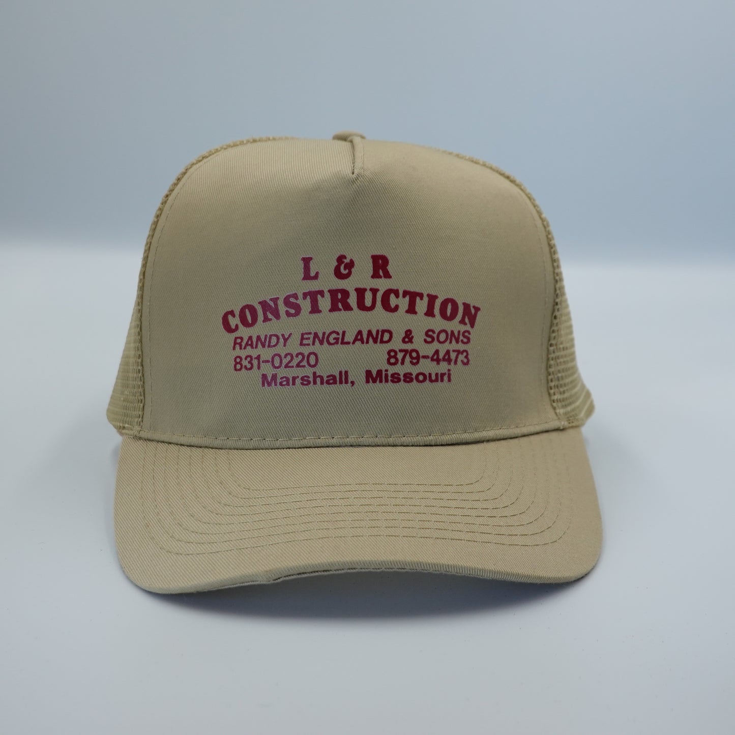 Vintage L & R Construction Marshall Missouri Snapback Trucker Hat