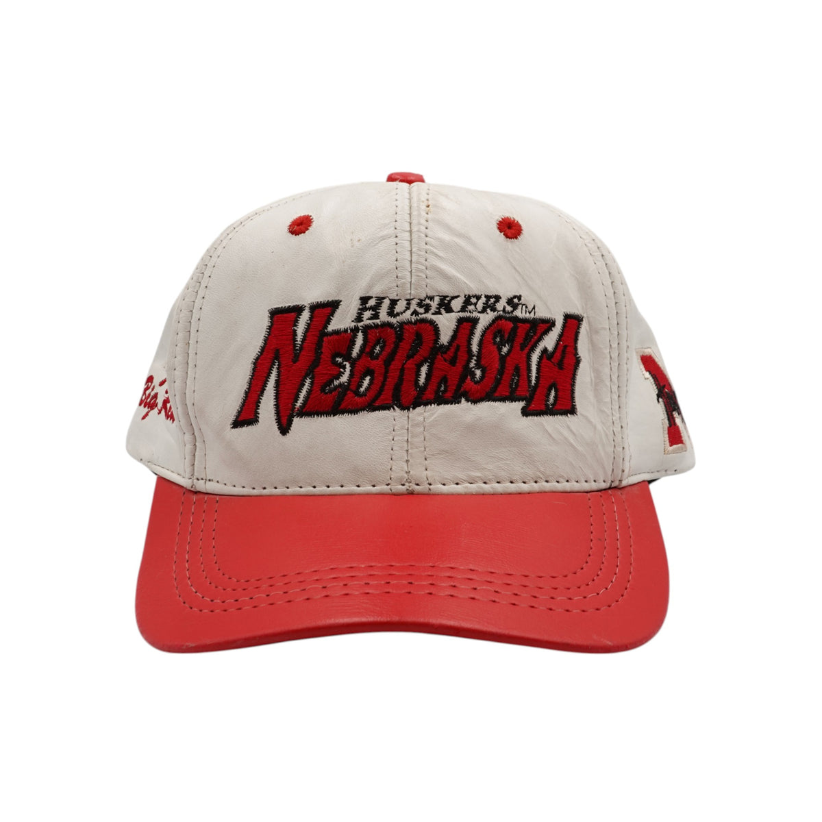 Vintage Nebraska Huskers Leather Snapback Hat