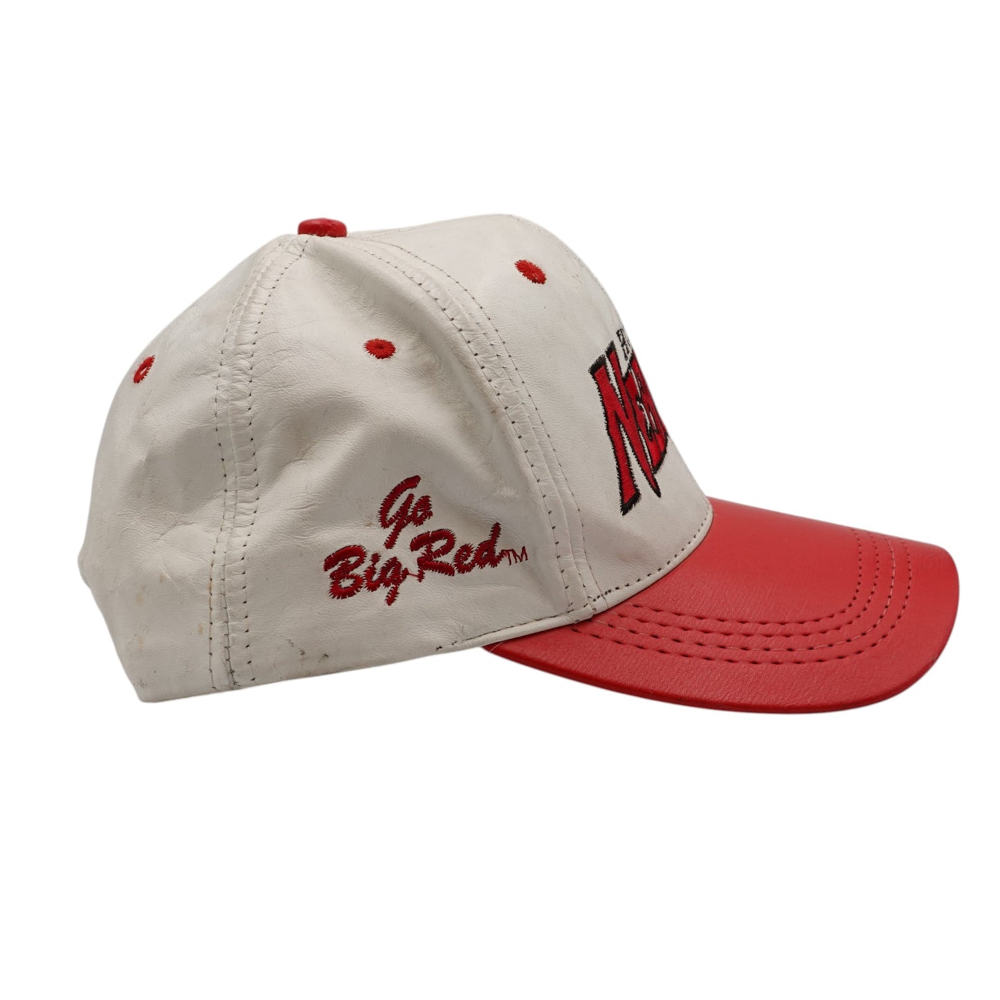 Vintage Nebraska Huskers Leather Snapback Hat