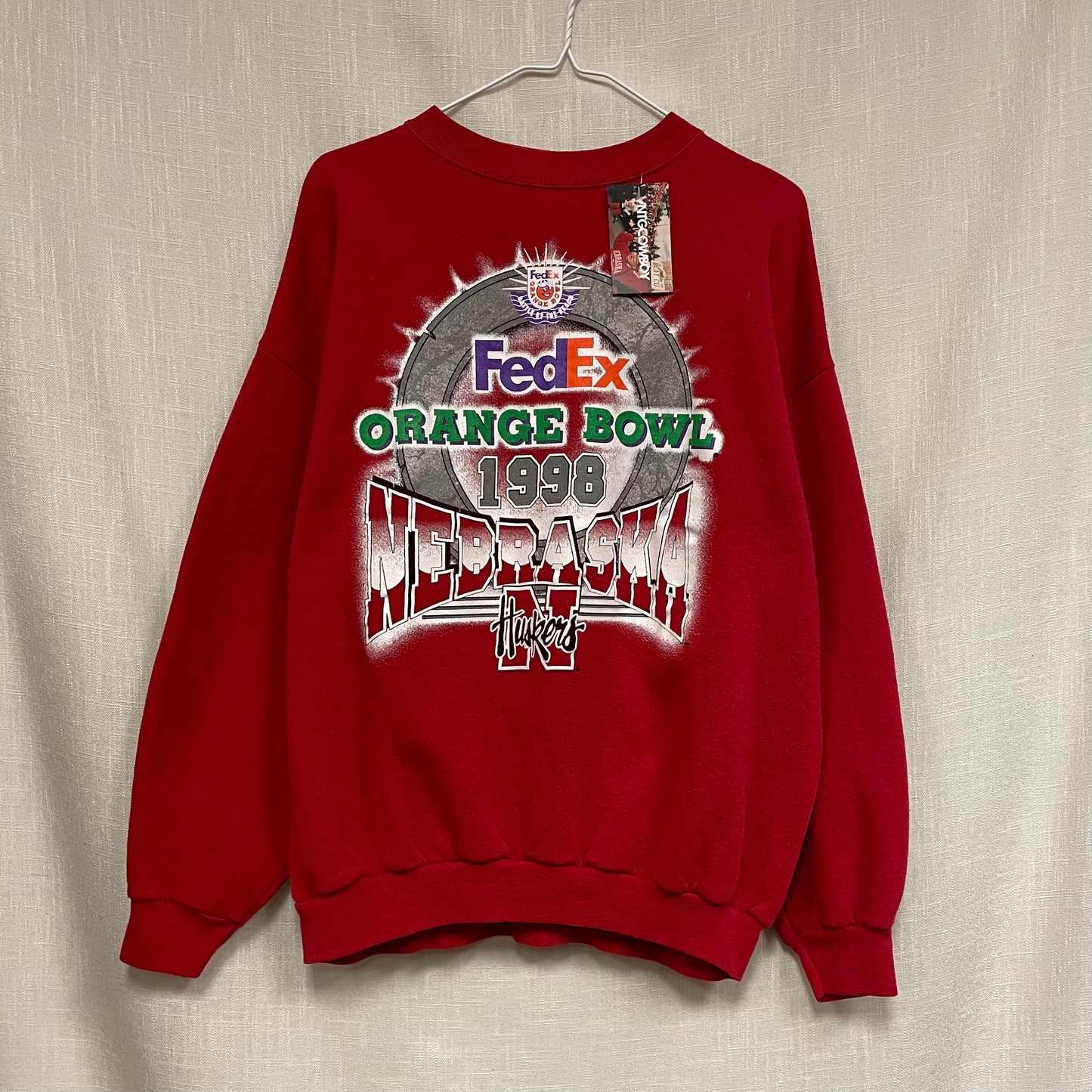 Vintage Nebraska Huskers 1998 FedEx Orange Bowl Crewneck XL