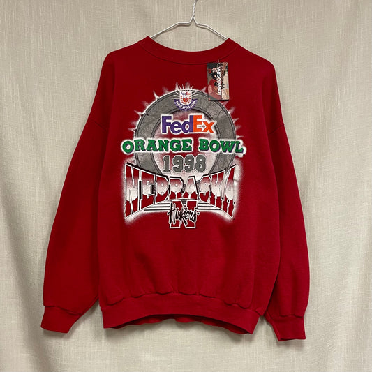 Vintage Nebraska Huskers 1998 FedEx Orange Bowl Crewneck XL
