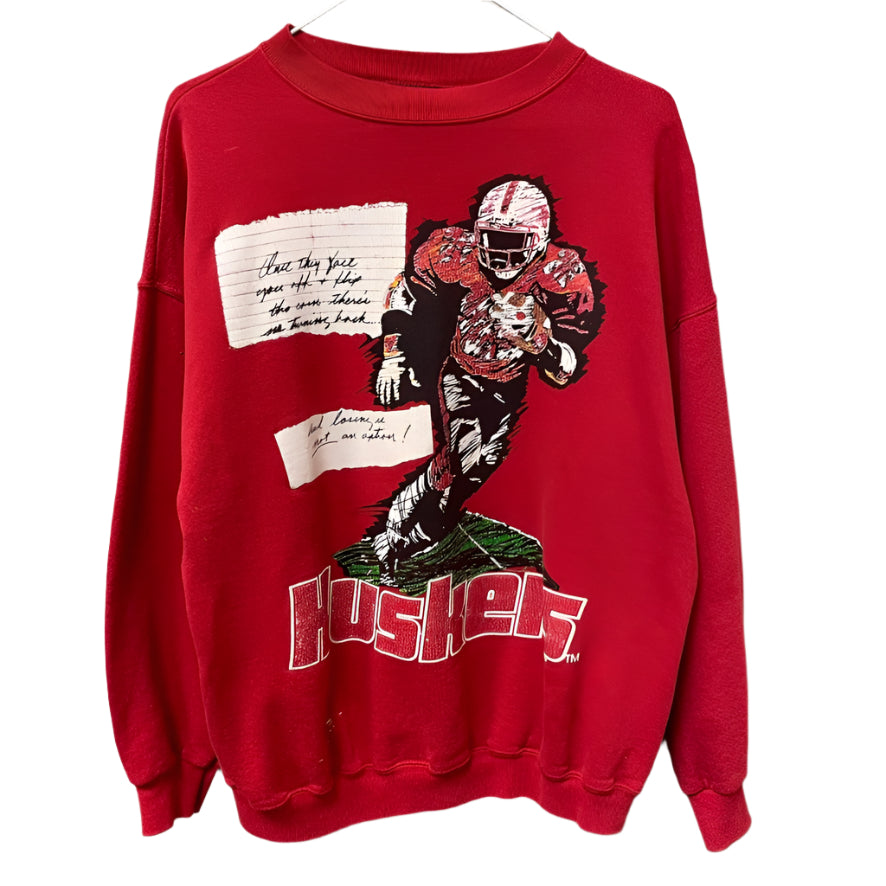Vintage Nebraska Huskers Football Crewneck XL
