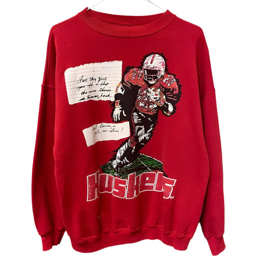 Vintage Nebraska Huskers Football Crewneck XL
