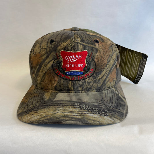 Vintage Miller High Life Beer Advantage Camo Snapback Hat NWT