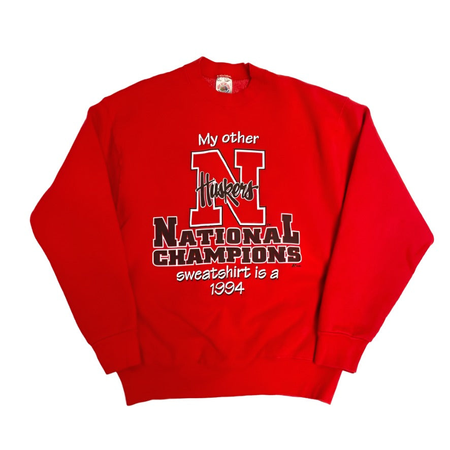 Vintage Nebraska Huskers National Champions Fruit of the Loom Crewneck L