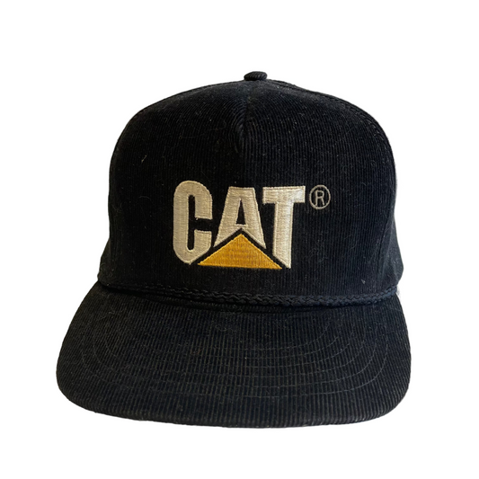 Vintage CAT Equipment Corduroy Snapback Hat