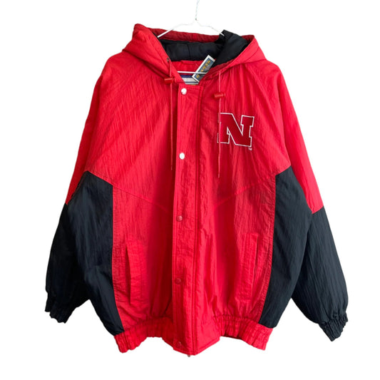 Vintage Nebraska Huskers Puffer Jacket L