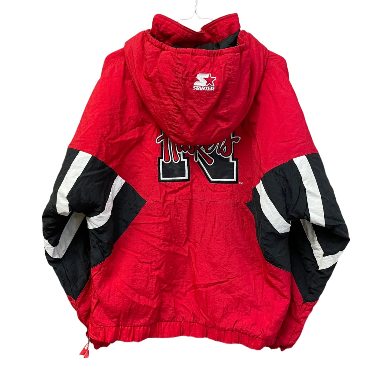Vintage Nebraska Huskers STARTER Quarter Zip Puffer M