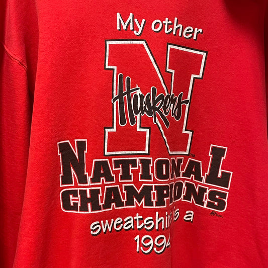 Vintage Nebraska Huskers National Champs Crewneck L
