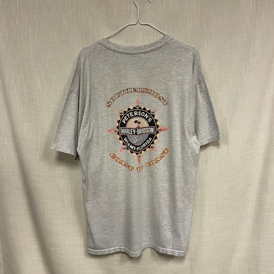 Vintage Harley Davidson 'on the cutting edge' Eagle Peterson's Miami Florida Shirt XL