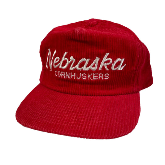 Vintage Nebraska Huskers Sports Specialties Corduroy Zipback Hat