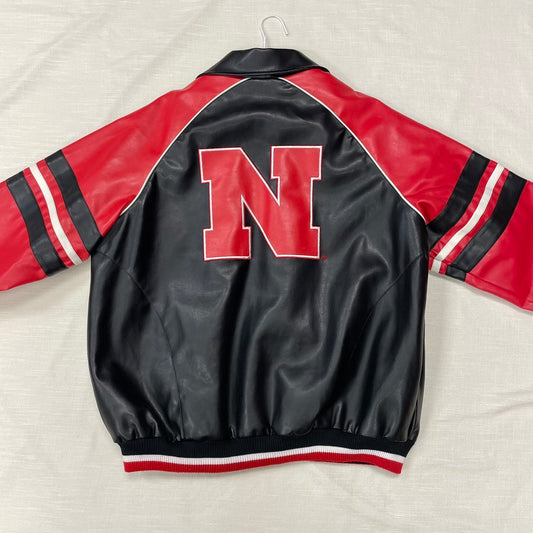Vintage Nebraska Huskers Leather Jacket XXL