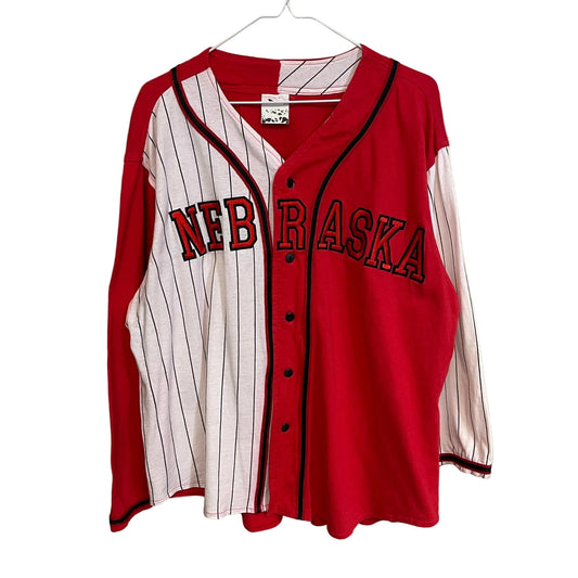 Vintage Nebraska Huskers Baseball Jersey L