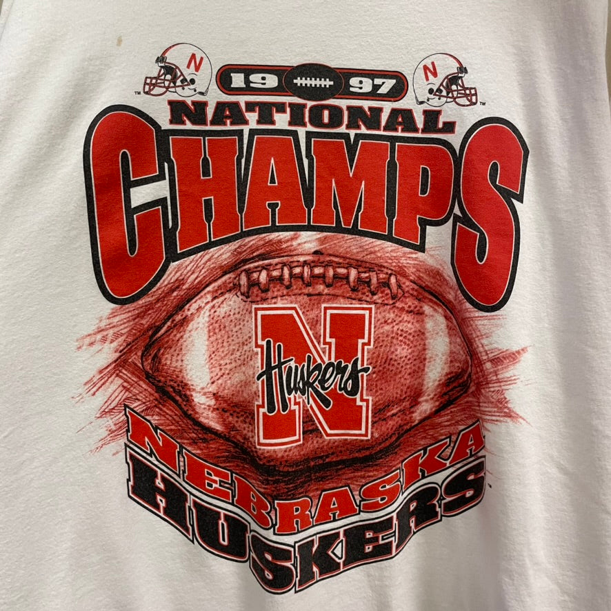 Vintage Nebraska Huskers 1997 National Champions STARTER Shit L
