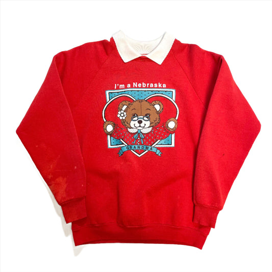 Vintage Nebraska Huskers Fruit of The Loom Crewneck L