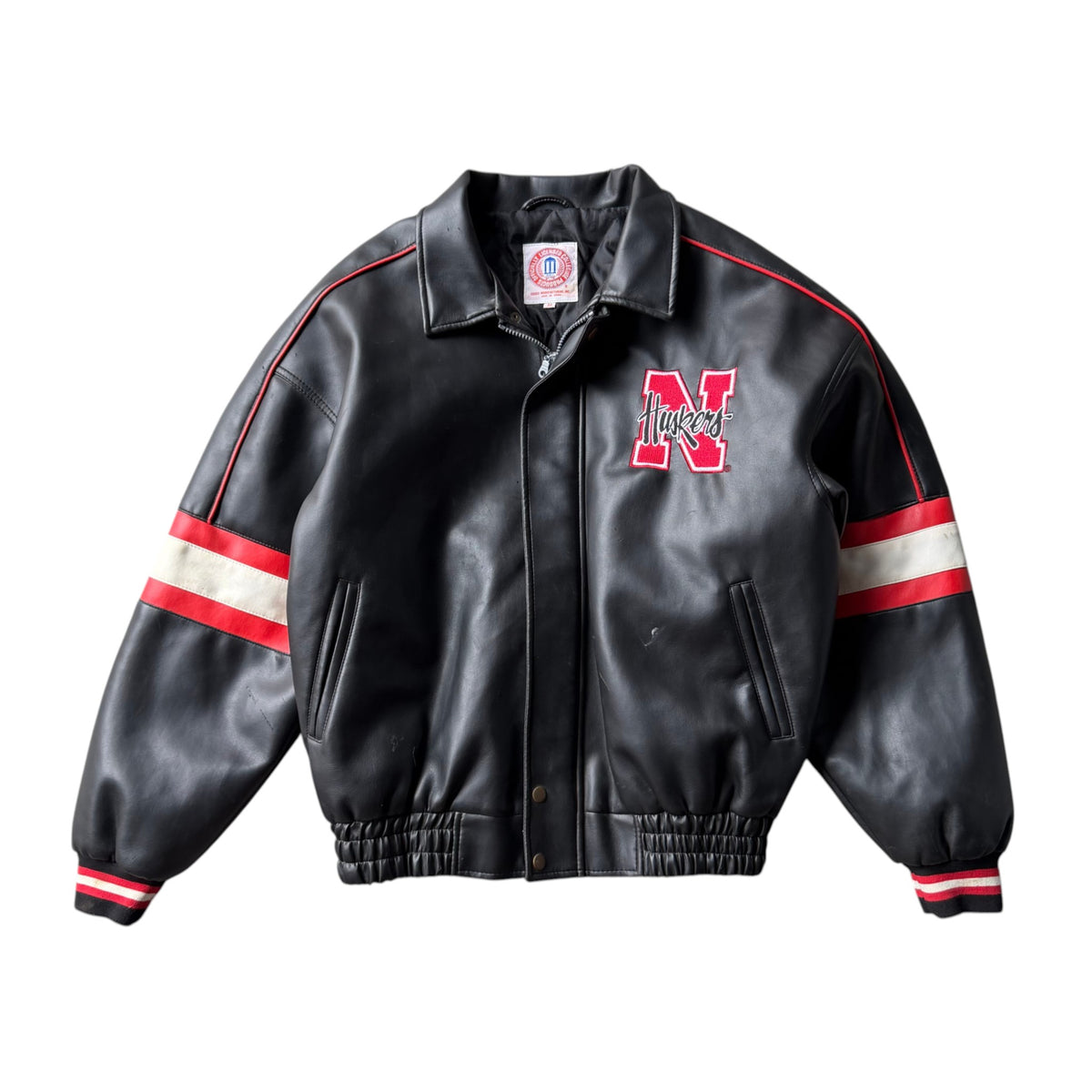 Vintage Nebraska Huskers Leather Jacket - M