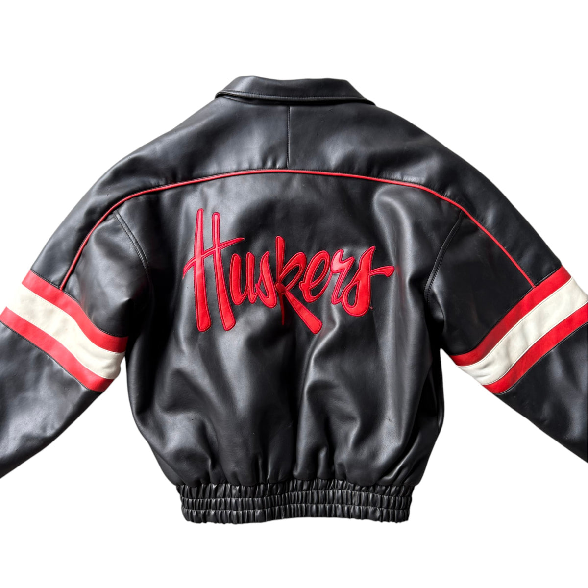Vintage Nebraska Huskers Leather Jacket - M