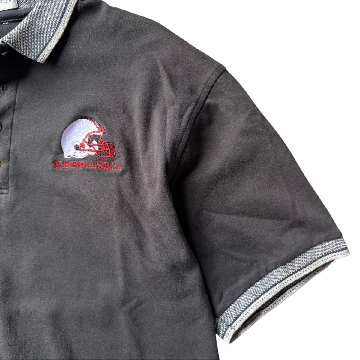 Vintage Nebraska Huskers Helmet Polo Shirt - XL