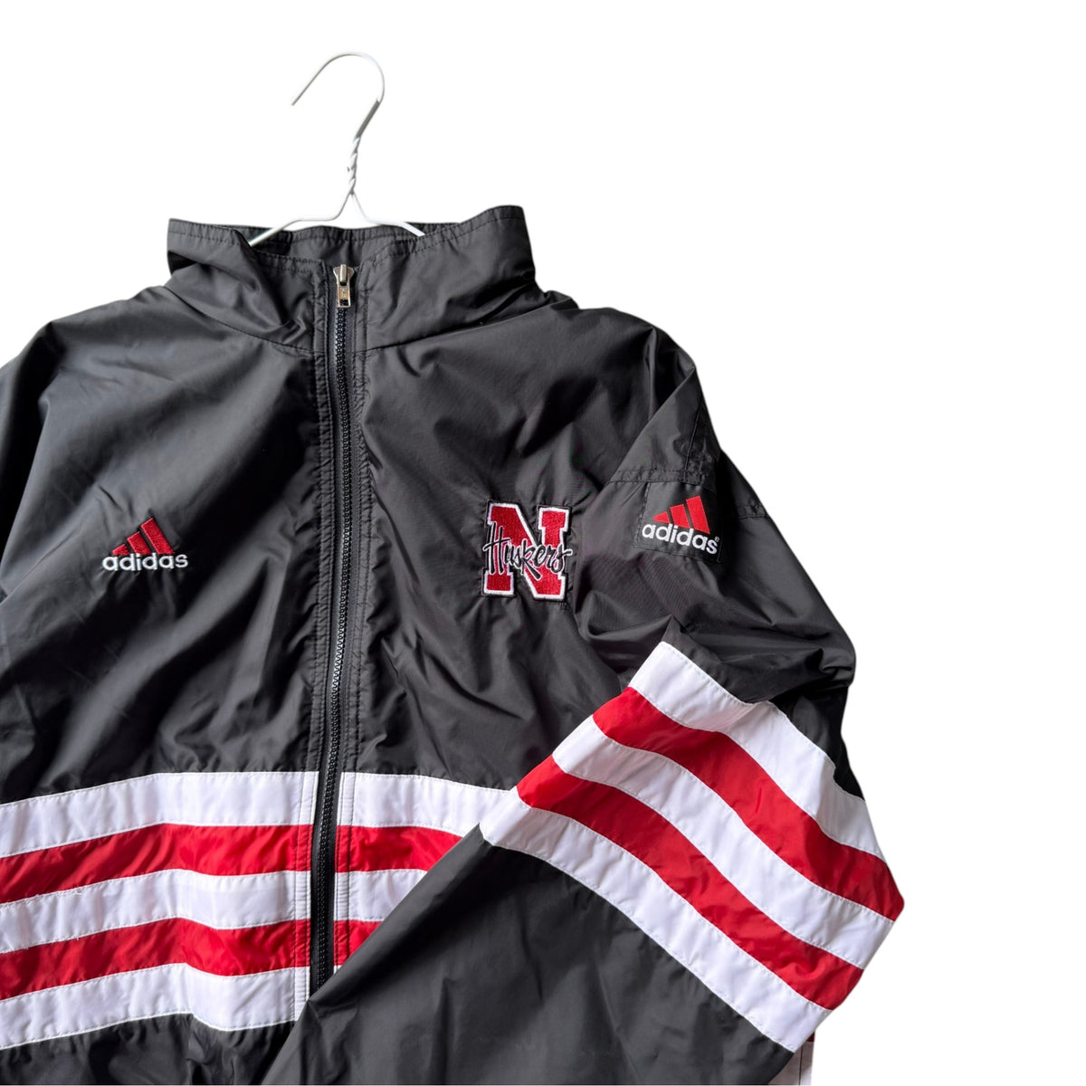 Vintage Nebraska Huskers Adidas Windbreaker Jacket - L