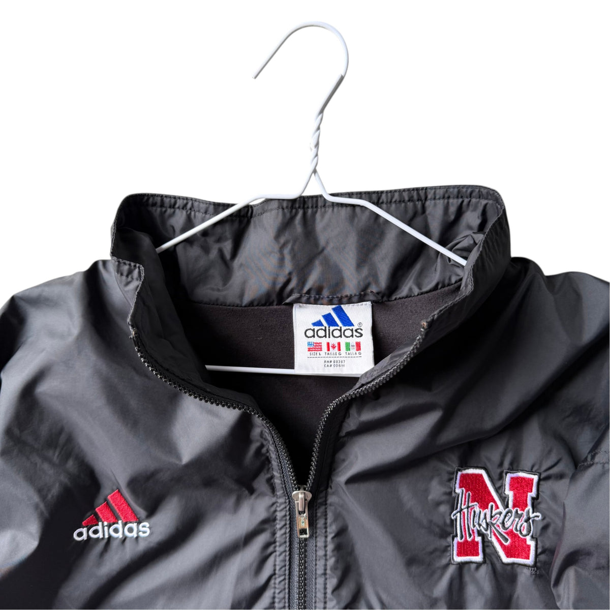 Vintage Nebraska Huskers Adidas Windbreaker Jacket - L