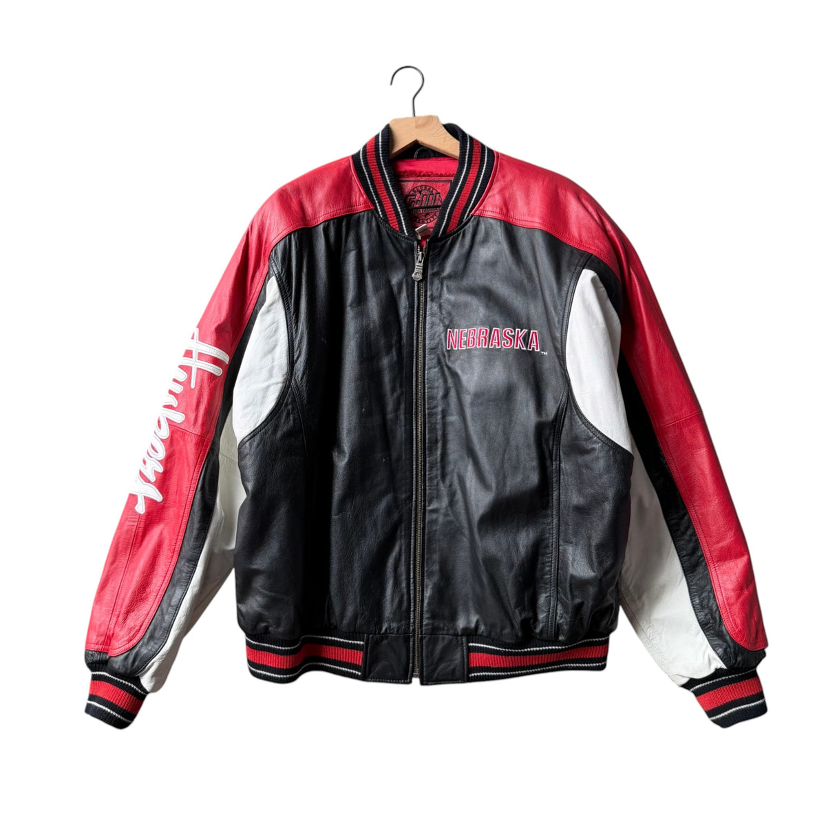 Vintage Nebraska Huskers Leather Jacket - XL