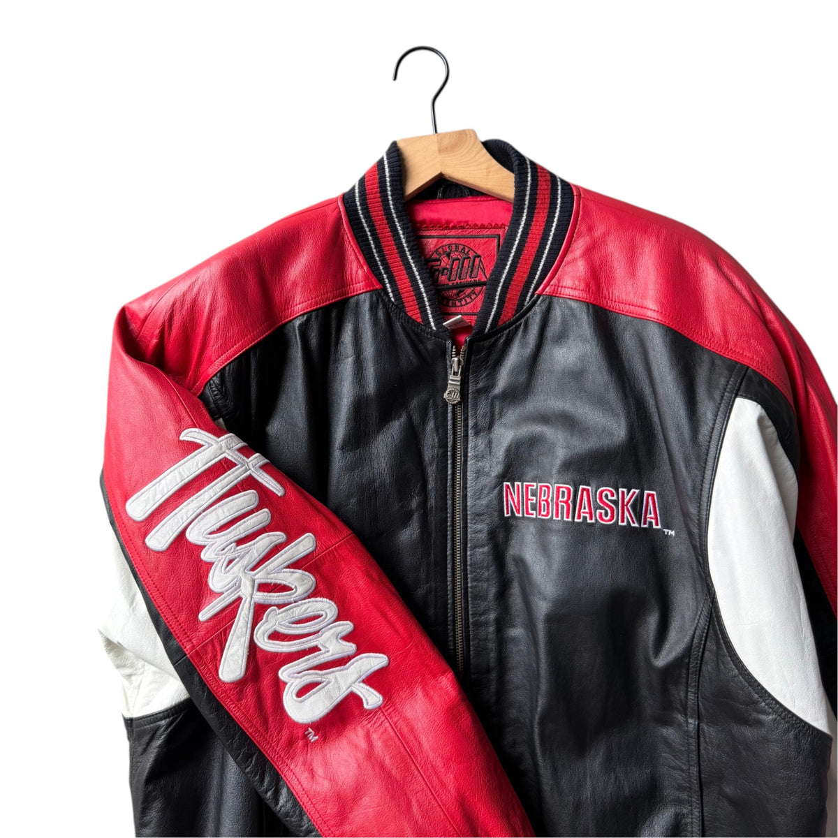 Vintage Nebraska Huskers Leather Jacket - XL