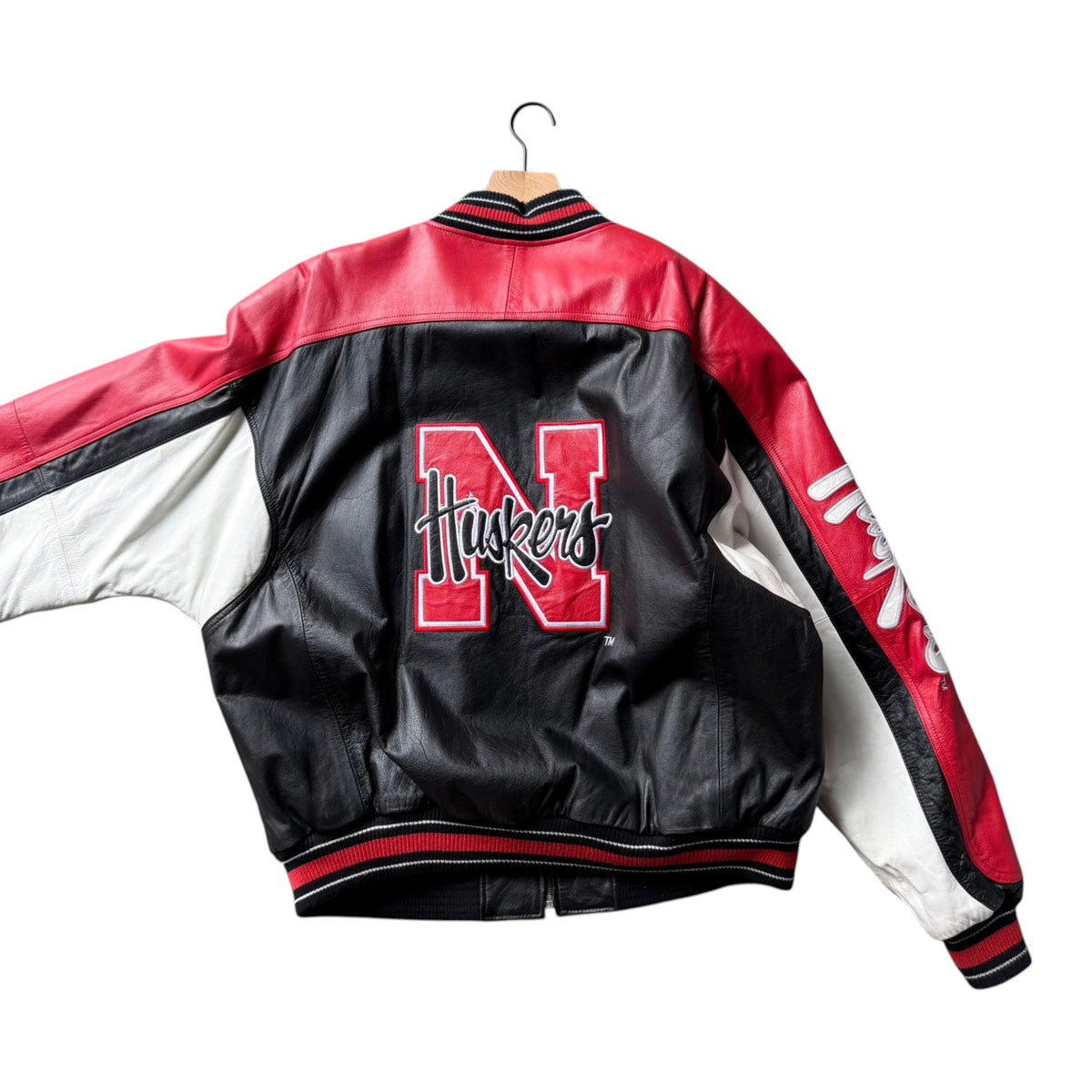 Vintage Nebraska Huskers Leather Jacket - XL