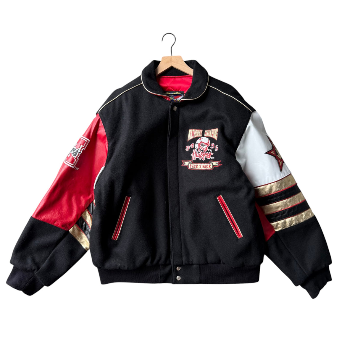 Vintage Nebraska Huskers 1995 National Champions Leather Jacket - XL
